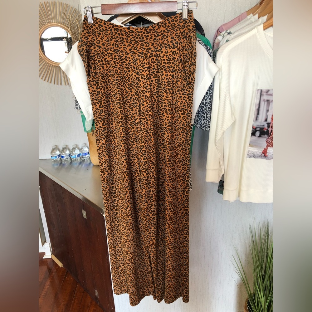 Leopard print pants.